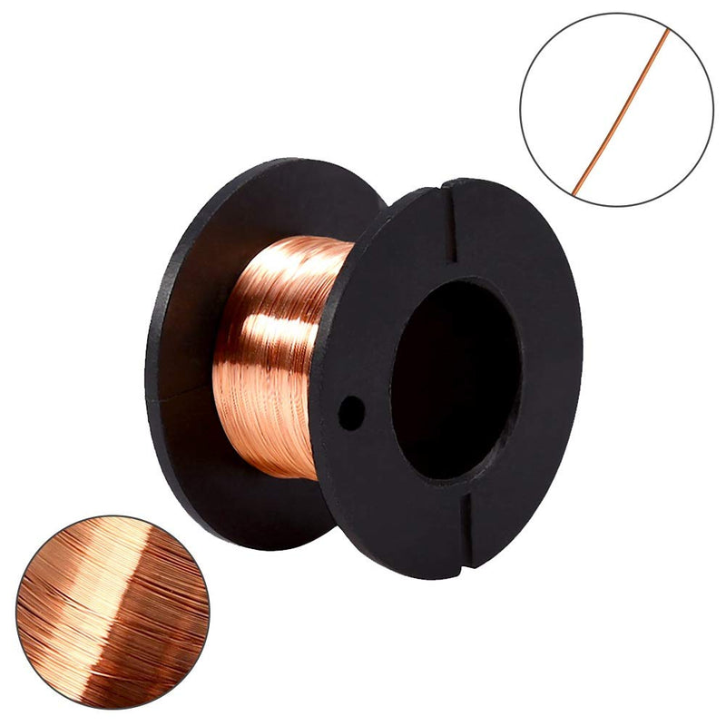 Maxmartt 0.1mm Copper Wire, 5Pcs Enameled Wire Roll, Winding Magnet Copper Solder Wire Length 15m