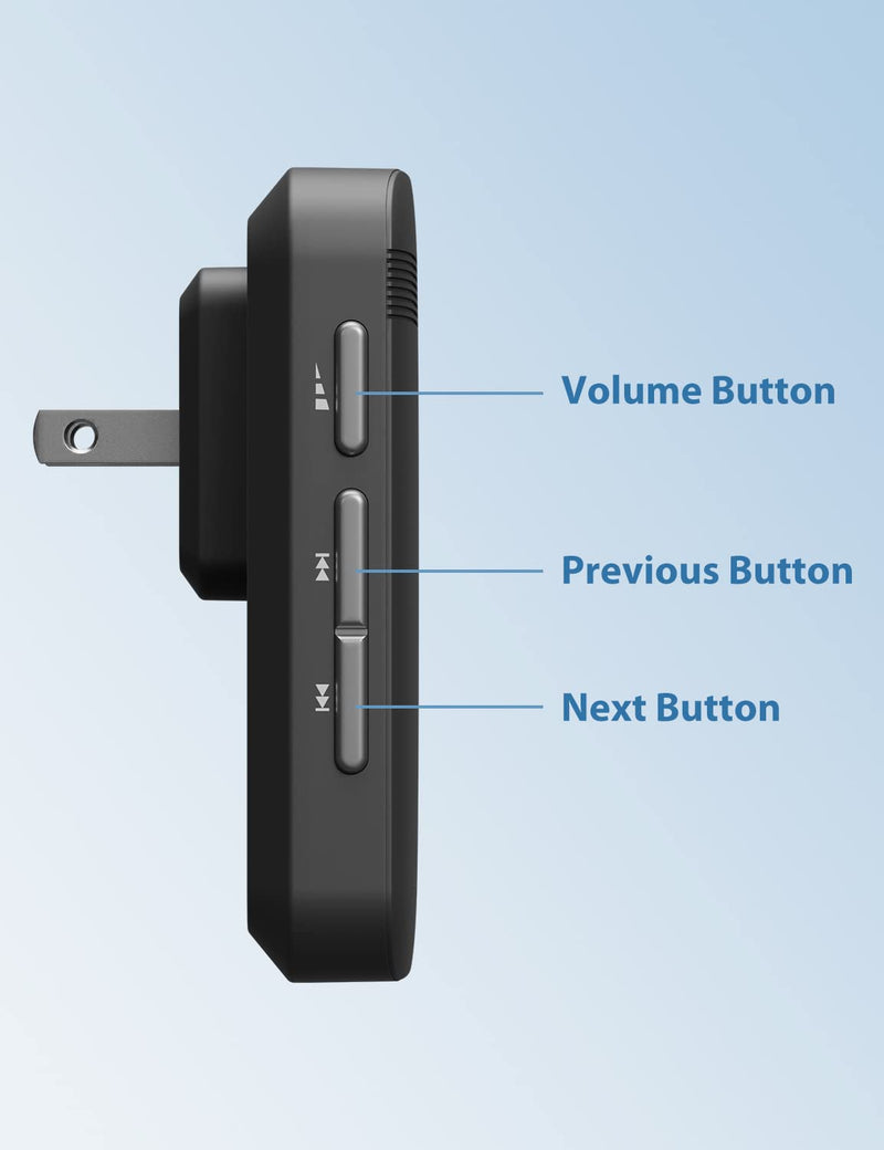 AVANTEK Wireless Doorbell, D-3B Waterproof Door Chime Kit Operating at over 1300 Feet with 2 Plug-In Receivers, 52 Melodies, CD Quality Sound and LED Flash Black