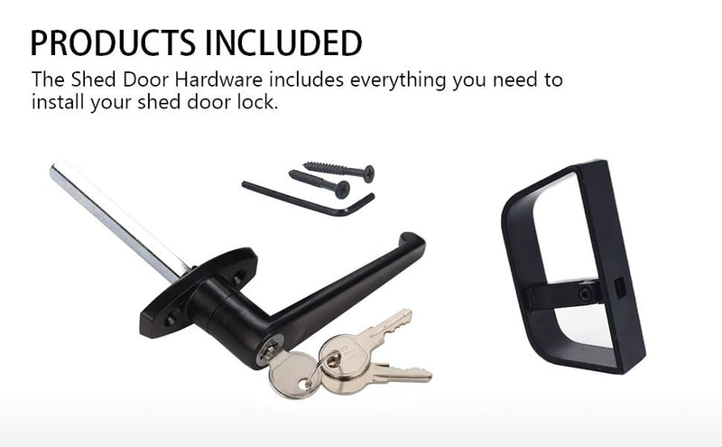 4½" Shed Door Lock L-Handle Lock kit Keyed Alike Keys and Screws, 4-1/2" Stem Barn Playhouse & Chicken Coop Door Lock 2 Kits 4½" L-Handle 2kits
