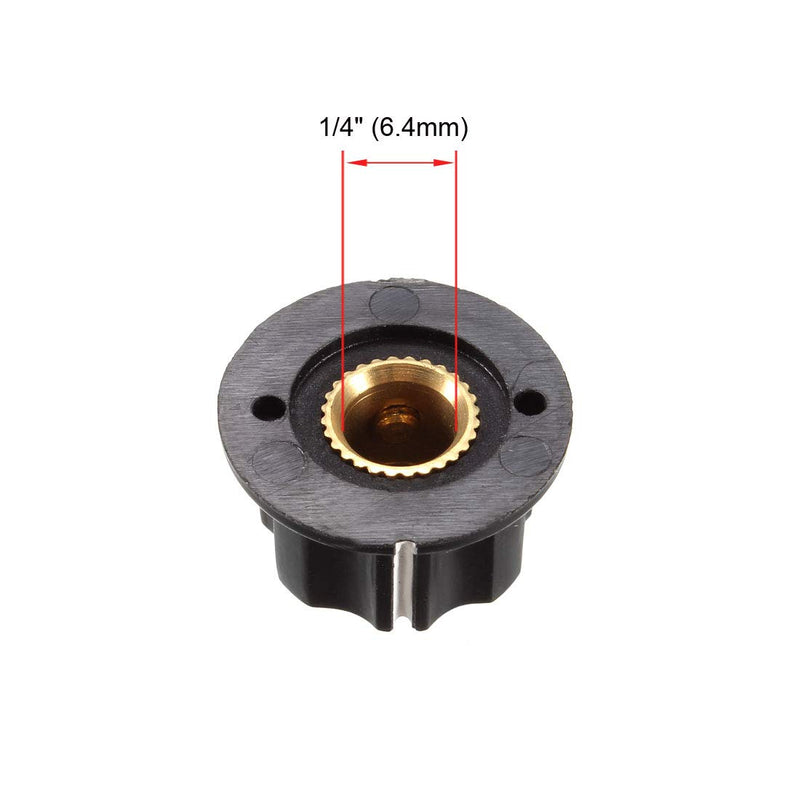 uxcell 5Pcs Speaker Control Knob Power Amplifier Knob Black 19mm Dia Rotary Knobs for 6.4mm Dia. Shaft Potentiometer with Set Screw