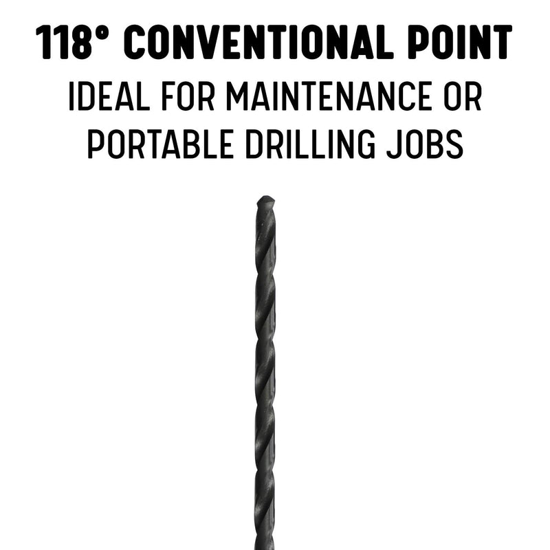 Drill America - DWDDL8X1/4 1/4" x 8" High Speed Steel Extra Long Drill Bit, DWDDL Series 8" Length, Straight Shank 1/4 in
