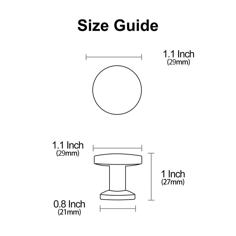 Alzassbg 10 Pack Polished Chrome Cabinet Knobs, 1.1 Inch(30mm) Diameter Round Cabinet Knob Hardware for Kitchen Dresser Drawer AL6044CP