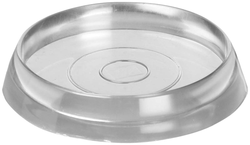SoftTouch 1 13/16" Round Furniture Caster Cups for Carpet or Durable Hard Floors, 4 Pack, Clear, 4 Count