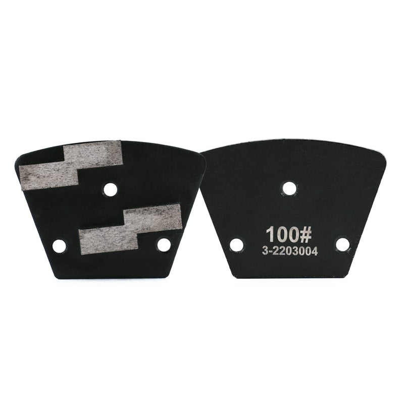 3Pcs Trapezoid Concrete Floor Grinder Grinding Pad Concrete Grinder Polisher Metal(100 Grit) 100 Grit