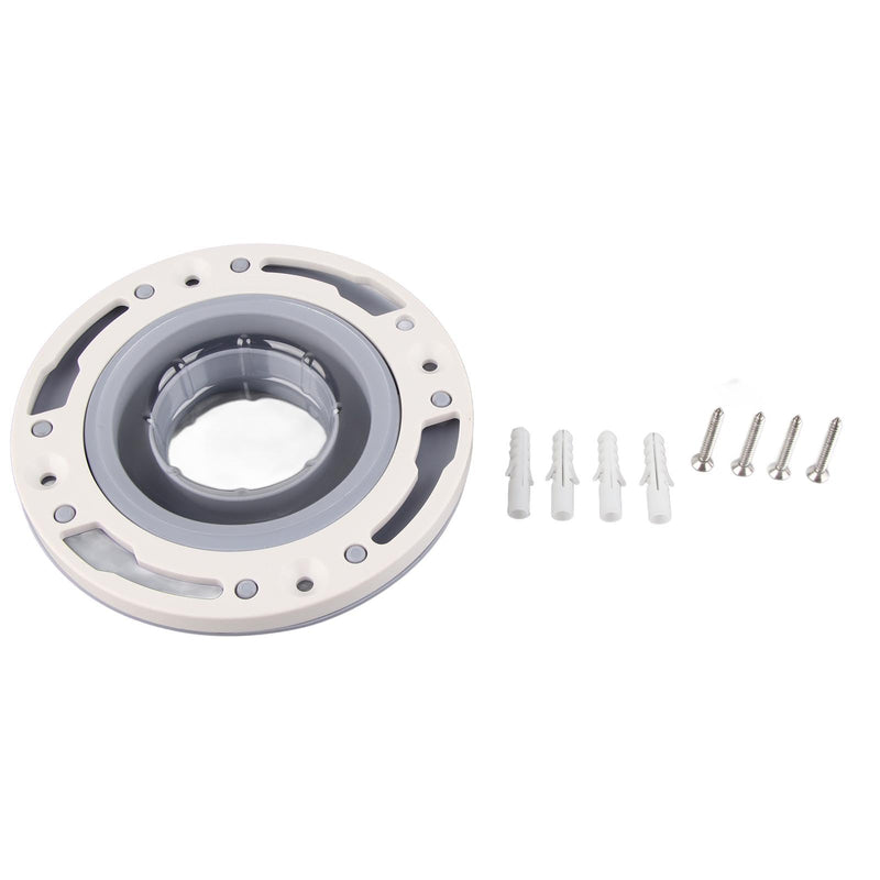Universal Toilet Flange Repair Kit, Leakage Proof Toilet Repair Flange with Screws, Silicone Toilet Floor Flange for 4in, 5in, Special 3in Drain Pipe, Gray