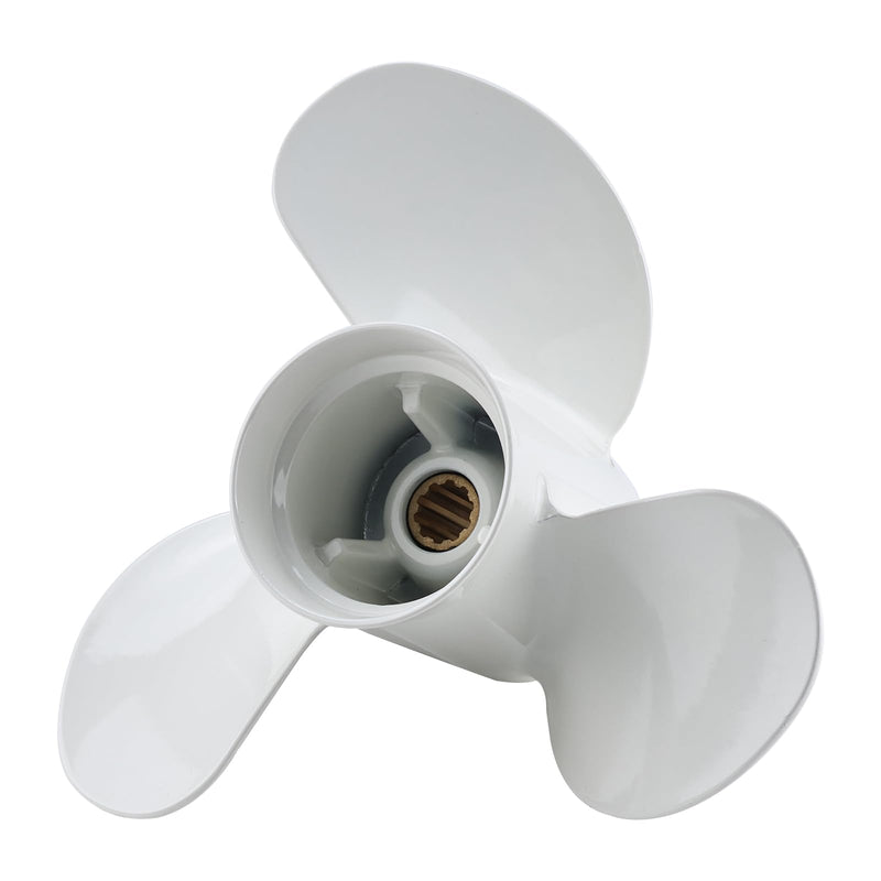 NovelBee 9 7/8X12-F Aluminum Propeller for Yamaha F20 F25 25HP 30HP Motor | 9-7/8X12 F Pro,Boat Propeller,Outboard Motor Propeller,Aluminum Alloy,3-Blade;10 Spline;RH