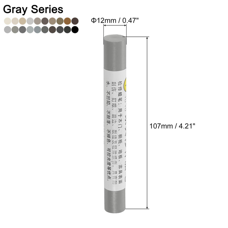 uxcell Furniture Repair Wax Crayons Kit, 20Pcs - Wood Filler Stick, Touch Up Furniture Markers - for Scratches Holes Tables Desks Wooden Floor Laminate Covers, Gray Series