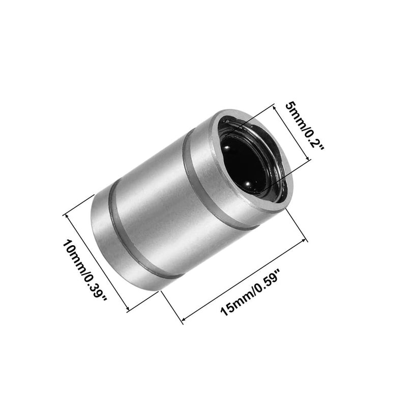 Linear Ball Bearings, LM5UU 5mm Linear Motion Bushing Double Side Rubber Sealed Rod Liner Shaft Parts for CNC Machine 3D Printer 12 Pack