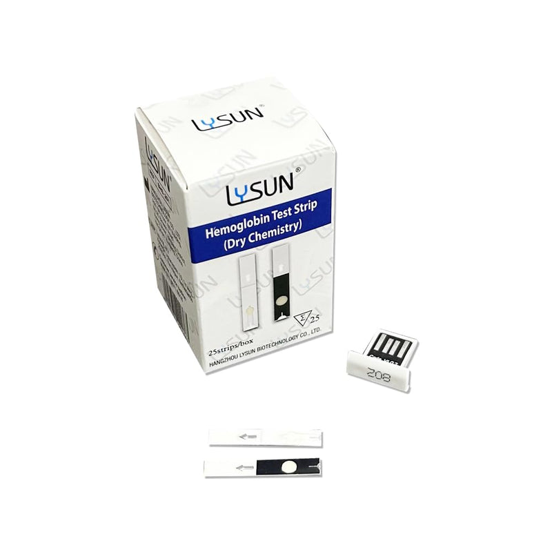 Lysun BHS-201 New Upgraded Version Hemoglobin Test Strips 25pcs, White | For BHM-202 Hemoglobin Meter
