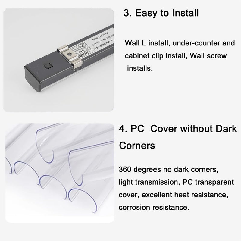Black Light Bar, 10W 1ft Black Light for Cabinet, USB UV Black Light Fixture for Fluorescent Tapestry Poster, Body Paint, Halloween Decorations, Christmas Party, with On/Off Switch (2-Pack) Upgraded-10W-2Pack