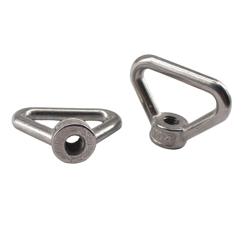 M8 Triangle Shape Lifting Eye Nuts 304 Stainless Steel Ring Eye Nut Threaded Fastener (6 Pack) M8