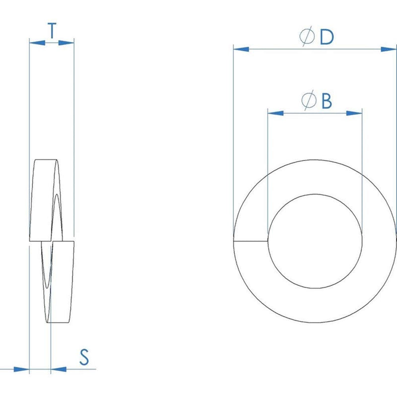 FullerKreg 1/4" Medium Split Lock Washer,18-8 Stainless Steel,100-Pack 1/4 100-Pack