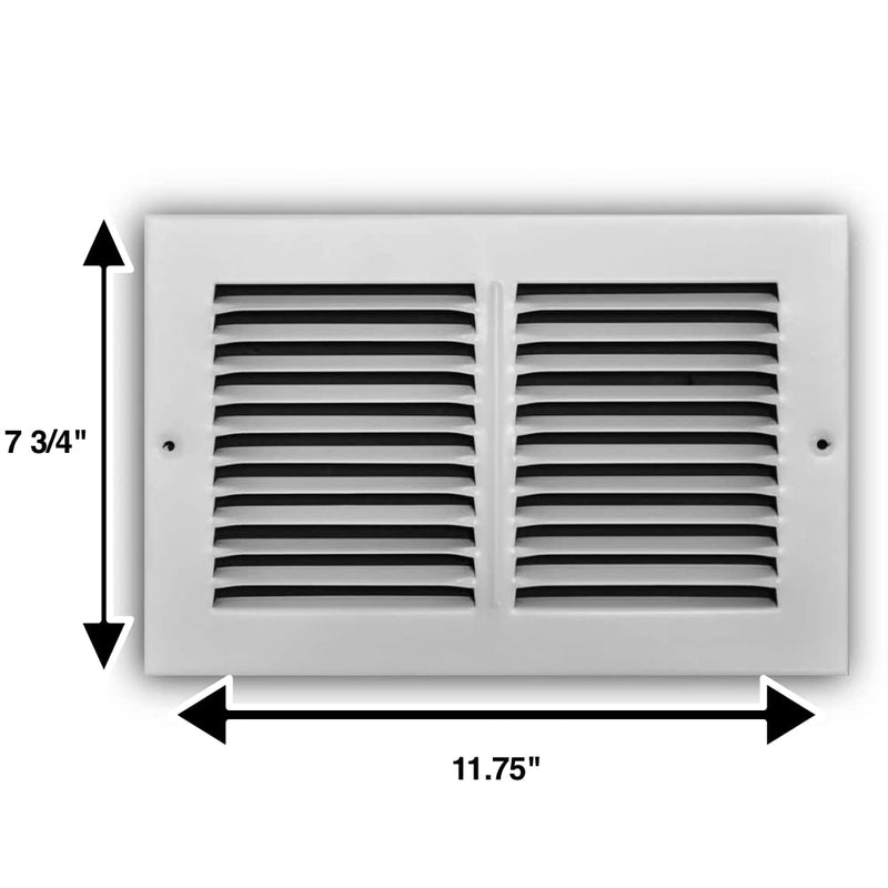 Rocky Mountain Goods 10 x 6 Inch Air Return Grille - Heavy Duty Steel with Premium Finish - Includes Screws - Louvered Design - Paintable Vent Cover - Matte White - Consistent Air Flow 10" x 6"