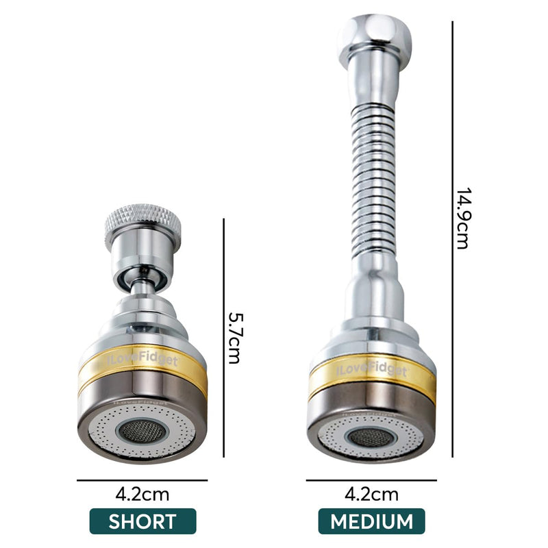 Kitchen Faucet Spray Head, Solid Brass and Stainless Steel, 360 Degree Rotatable Aerator – 3 Flow Mode Adjustable, High Pressure Booster, Anti-Splash, Water Saving Faucet Sink Short