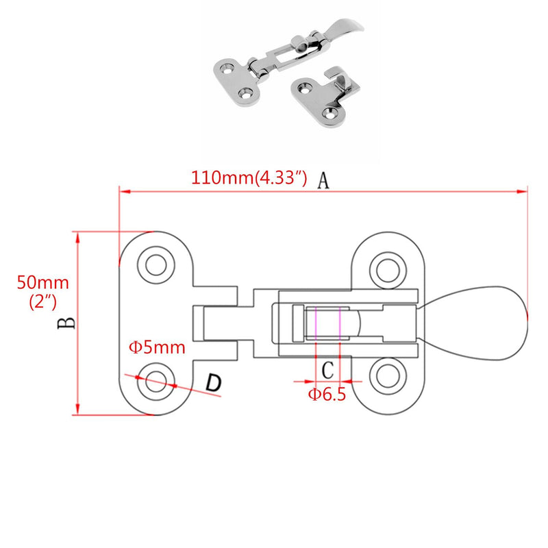 Marine Boat Lockable Latch ，316 Stainless Steel Marine Hold Down Clamp Ant-Rattle Locker Hatch Hardware Dinghy Boats Yacht 1