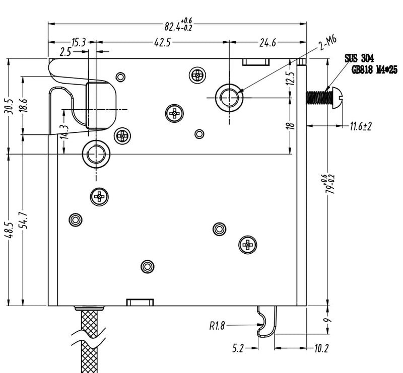 Electronic Rotary Push-to-Close Latch, Auto Lock, with Latch Status Microswitch, Non-Sealed Connector, Electric Cabinet Drawer Locker Lock