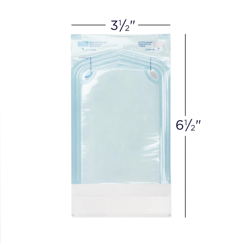 Practicon 3.5” x 6.5” Self-Sealing Sterilization Pouches, Autoclave Sterilizer Bags with Indicators for Dental, Medical, Tattoo, Nail Instruments and Tools, 200 Per Box 3.5” x 6.5”