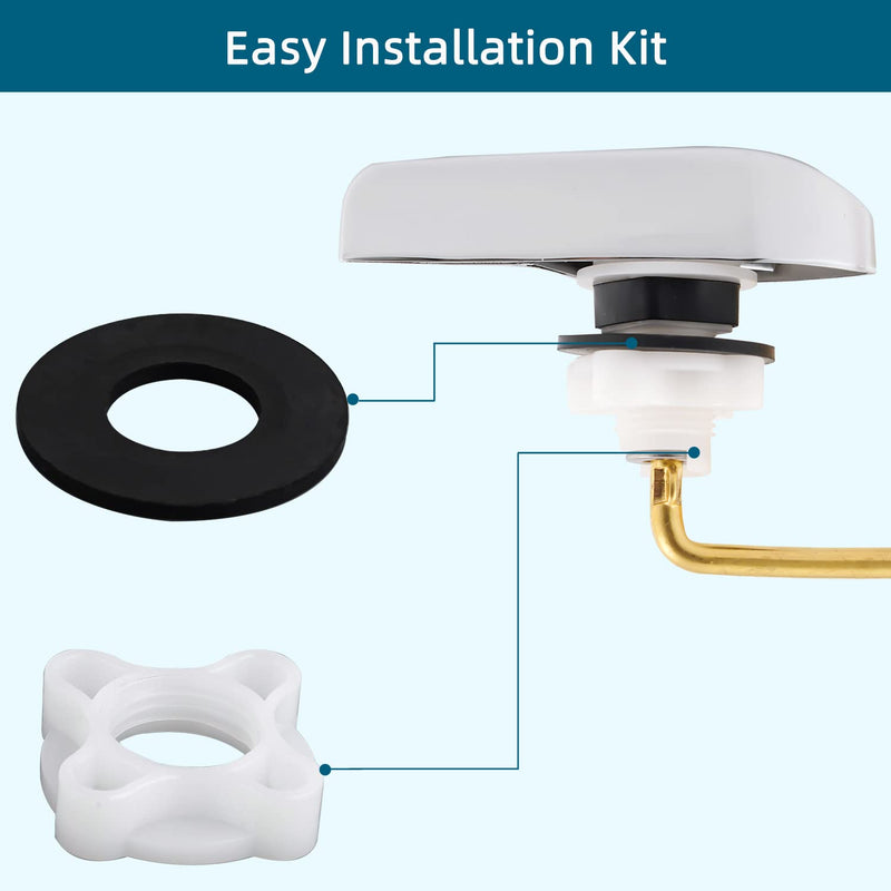 Hygie Rinse Universal Side Mount Toilet Handle Replacement Kit Compatible with Kohler K-GP30324-CP/Glacier Bay Toilet with 1pc Flapper Chain, Metal Toilet Flusher Lever, Chrome