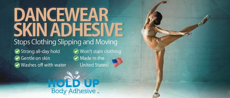 Original - Body Glue for Dancers, Butt Glue for Dancers, Roll On Skin Adhesive for Compression Stockings, Sock Glue, Clothing, Costume, Fashion, Dance, 2 oz. Bottle - 4 Pack
