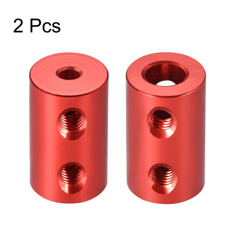 uxcell 3mm to 6mm Bore Rigid Coupling Set Screw L20XD12 Aluminum Alloy,Shaft Coupler Connector for RC Airplane Boat, Motor Accessories,Red,2pcs