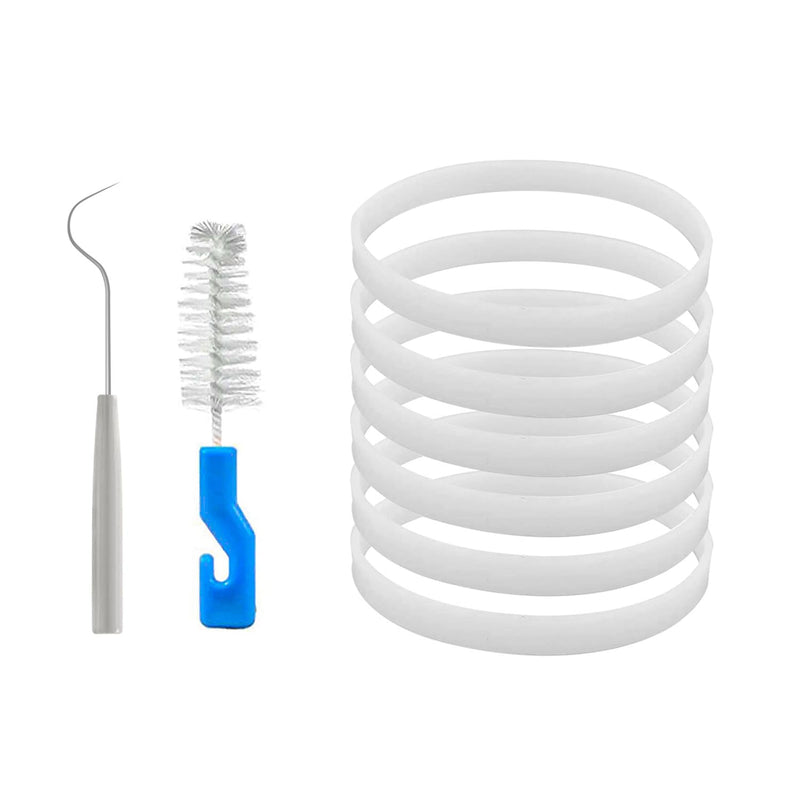 6 Pack Rubber Gaskets Replacement Seal 3.94 inch for Nutri Ninja Blender Replacement Parts 7 Fins Blade White O-Ring for Ninja Auto-iQ Pro Extractor BL456-30 BL480D BL682 BL681A CT680 BL487T
