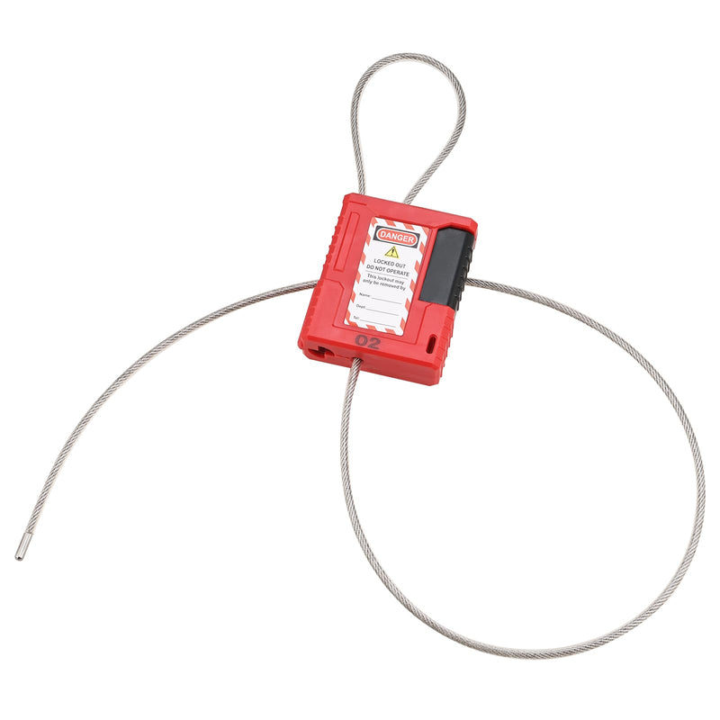 Lockout Tagout Cable Lock, Integrated Cable and Padlock Design with 2 Keys, 5/32" x 3.3ft Adjustable Steel Cable Lock with Vinyl Coating, Loto Cable for Lock Out Tag Out (Pack of 2)