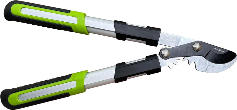 GARDEN GURU Bypass Loppers Tree Trimmer Clipper - 3X Cutting Power Gardening Loppers Pruning Shear -Comfort Grip Handles -High Carbon Steel Blade – Heavy Duty Branch Cutter –Cut Thick Branches w Ease