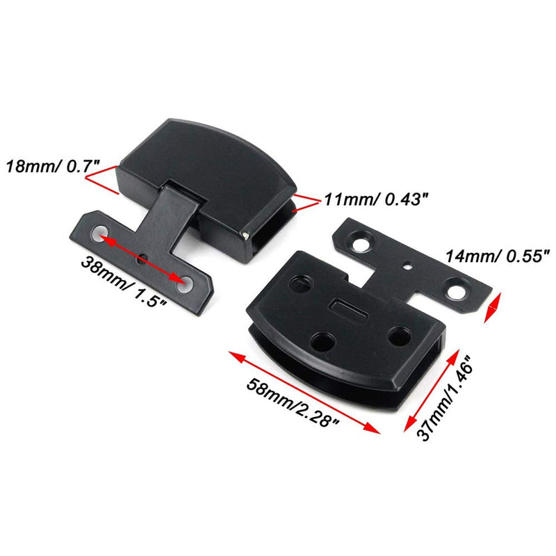 AWEN 4pcs Glass Doors Hinge Cupboard Showcase Wine Cabinet Clamp Ambry Gate Hinges Replacement Parts, Black k846-4pcs