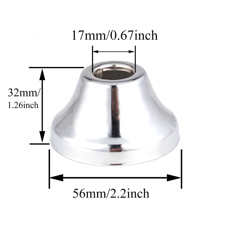 4PCS Chrome Plated Stainless Steel Tapered Flange Cover Deep Bath Flange Made to Match Bell Flange, 1/2 in