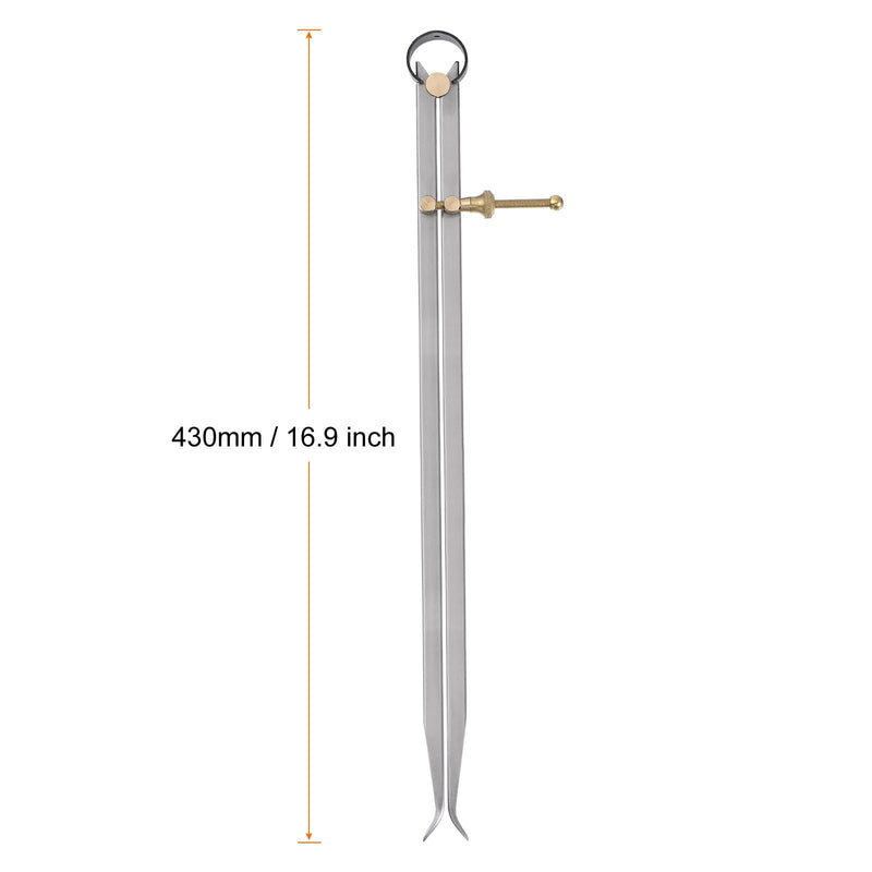 HARFINGTON Spring Joint Caliper 16 inch / 400mm Steel Spring Inside Caliper with Brass Fulcrum for Wood Turning Lathe Work