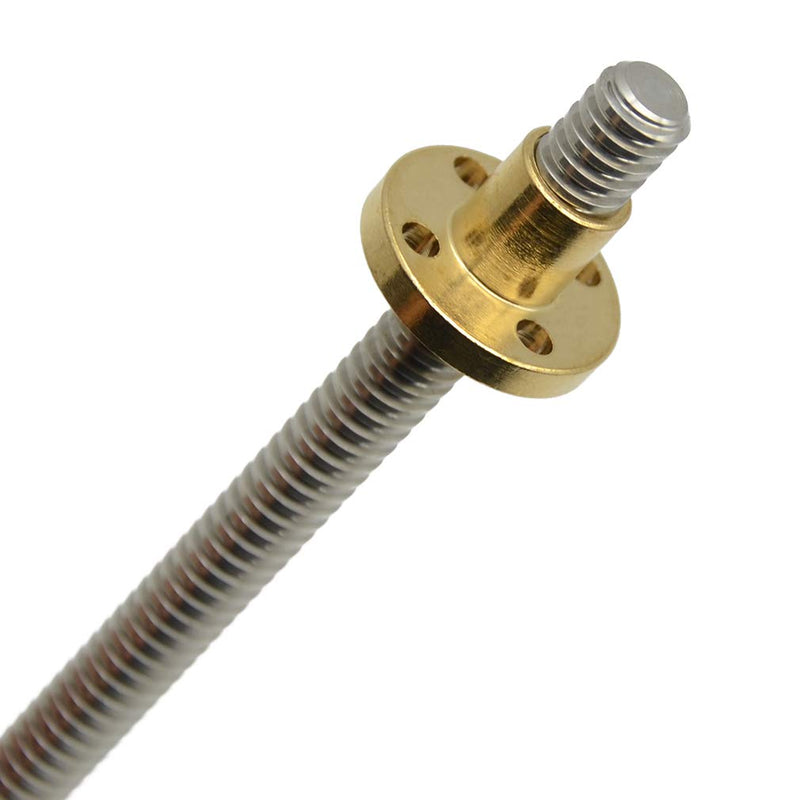 600mm T8 Tr8x2 Lead Screw and Brass Nut (Acme Thread, 2mm Pitch, 1 Start, 2mm Lead) for LCD DLP SLA 3D Printer and CNC Machine Z Axis 600mm Lead screw with nut