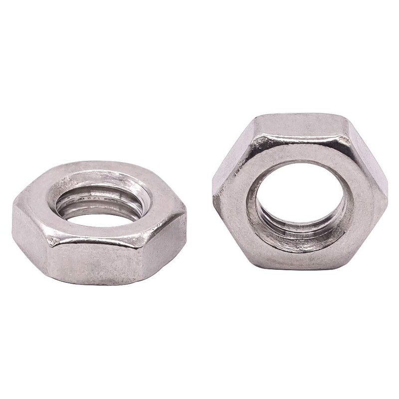 1/4-20 UNC Stainless Steel Thin Hex Nuts Hexagon Jam Nuts, 304 Stainless Steel 18-8, Full Thread, Coarse Thread, 50 PCS 1/4"-20