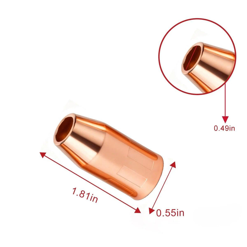 5-PK Nozzle For VNS50F Velocity Flush 1/2 Fixed Threaded Fits Tweco Fusion 140 180 220 250 MIG Welding Guns Part VNS50F Nozzle 5-PK