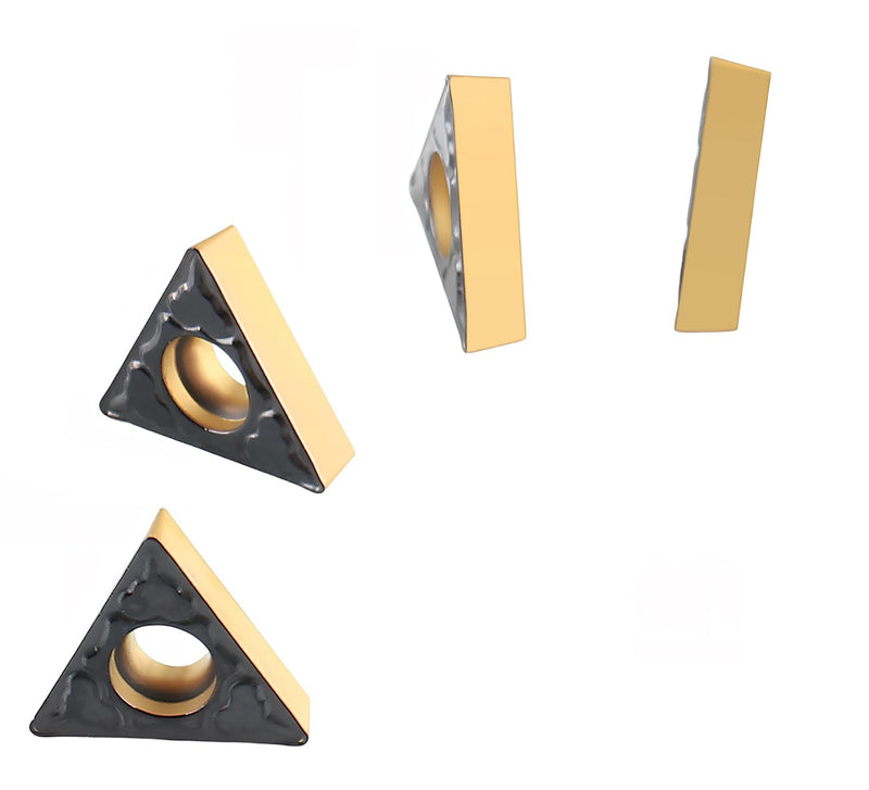 Accusize Industrial Tools Carbide Inserts, TCMT21.51-P3, 2224-1028 | CVD Coated, 1/4 in I.C, 3/32 in Thick, 0.110 in Hole, 1/64 in Radius, 10 Pcs/Box TCMT21.51, CVD Coating