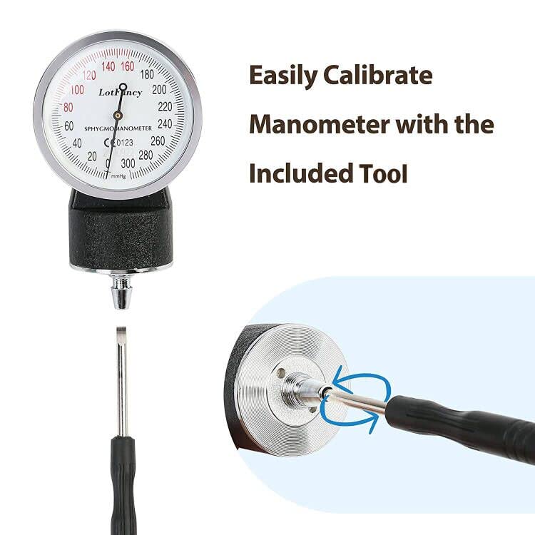 LotFancy Aneroid Sphygmomanometer, Pediatric BP Cuff, Child & Small Cuff, Professional Manual Blood Pressure Cuff, 7.2"-10.5", with Zipper Case S Cuff (7.2"-10.5") Black
