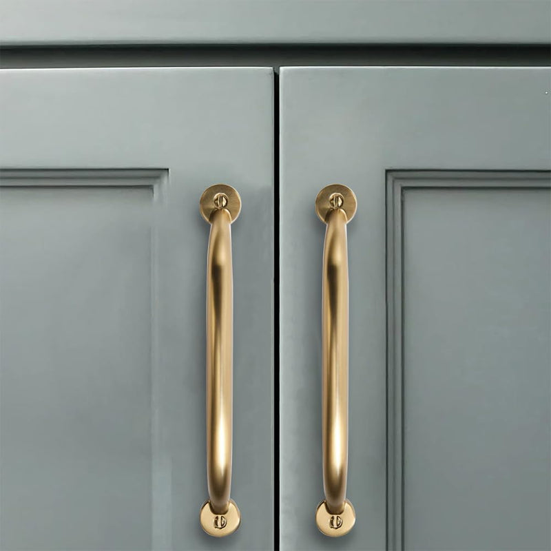 2 Pack 12 inch Hole Center Brushed Brass Cabinet Pulls - Heavy Duty Solid Drawer Hardware Kitchen Vanity Bathroom Handles 12"(305mm) Hole Center 2-Pack