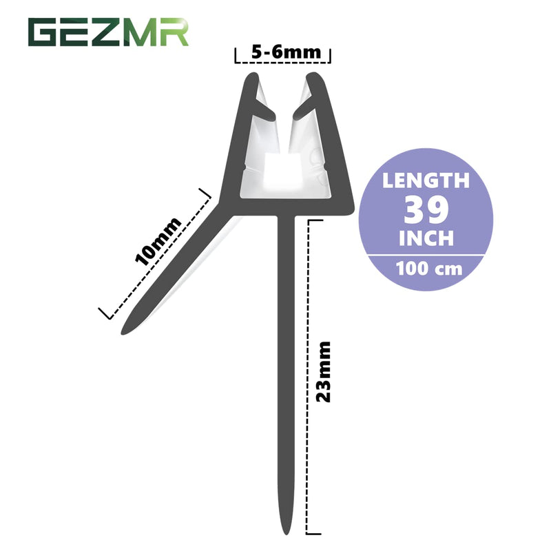 2-Pack Frameless Shower Door Bottom Seal (1/4'' X 39'') Clear Glass Seal Strip Shower Door Sweep can Covers up to 23mm Gap - Stop Shower Leaks 1/4''(6mm)-23mm