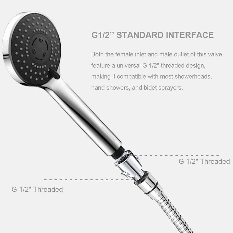 Shower Shut Off Valve Button Type G1/2'' Universal Water Flow Control Valve for Shower Arm and Hose or Bidet Sprayer - NewNest Australia