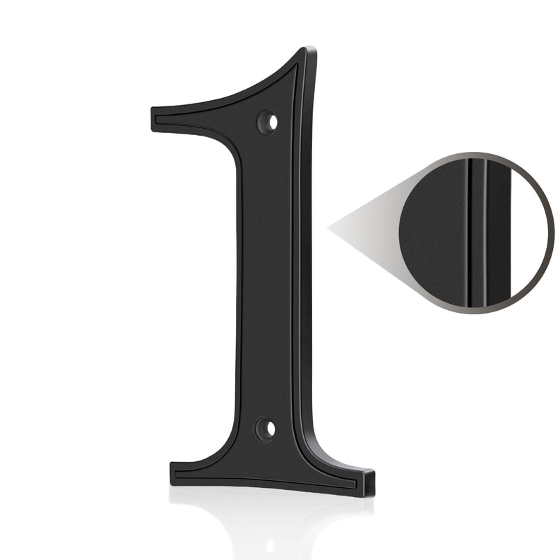 ALTAIR Stainless Steel House Number, Black Floating Modern Metal House Address Numbers, Anti-Rust Zinc Alloy Decor Number with Nail Kit for Mailbox Garden - 1