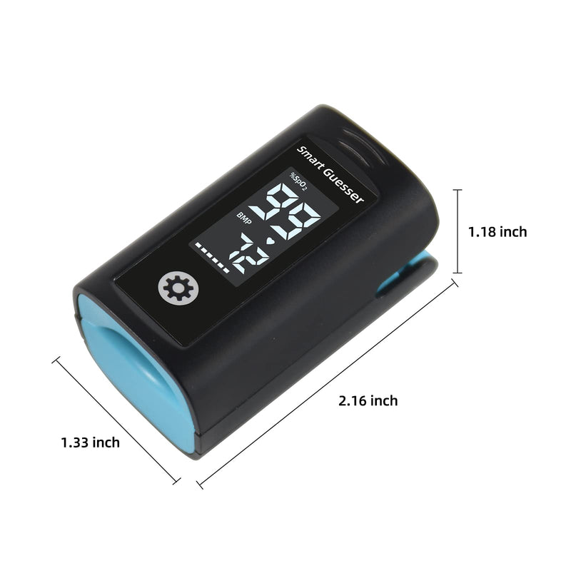 Pulse Oximeter Fingertip Blood Oxygen Saturation Monitor, Heart Rate/Spo2 Oximeter with LCD Screen, AAA Batteries, Lanyard And Protection Bag, Black