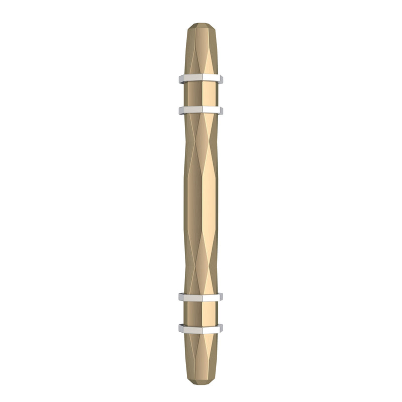 Amerock | Cabinet Pull | Golden Champagne/Polished Chrome | 3-3/4 inch (96 mm) Center-to-Center | London | 1 Pack | Drawer Pull | Drawer Handle | Cabinet Hardware