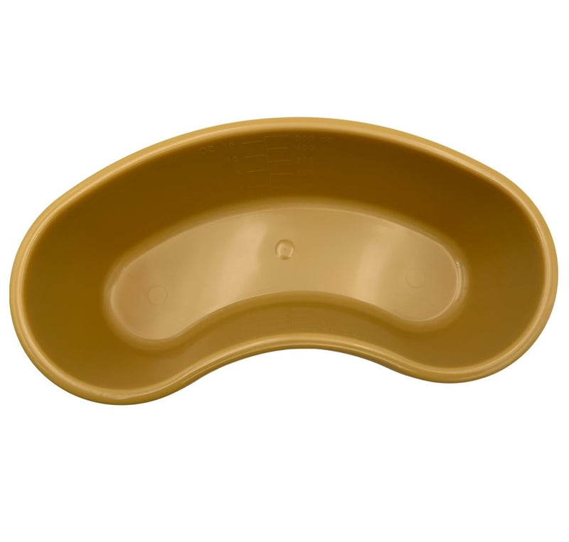 Garduated 500 ml Kidney Shaped Plastic Emesis Basins, Gold (Pack of 12)