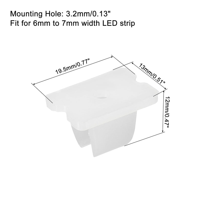 MECCANIXITY Waterproof LED Strip Mounting Clips Holder Mounting Bracket Support Fixing Clamps Fit 5mm to 6mm Silicone LED Strip Lighting, Translucent Pack of 30