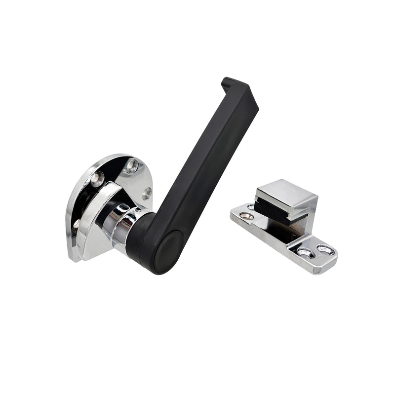 Industrial Oven Freezer Black Handle Lock Latch Assemble for Airtight Door Silver Tone (L)