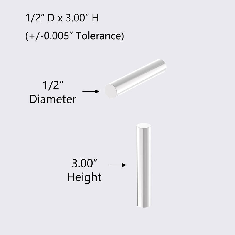 Powerful Diametrically Magnetised Cylinder Rare Earth Magnets,N52-1/2 D x 3.00" H - 2Pack, Super Strong Neodymium Cylindrical Magnets Magnetized Through 1/2" Diameter, Stud Finder Magnet