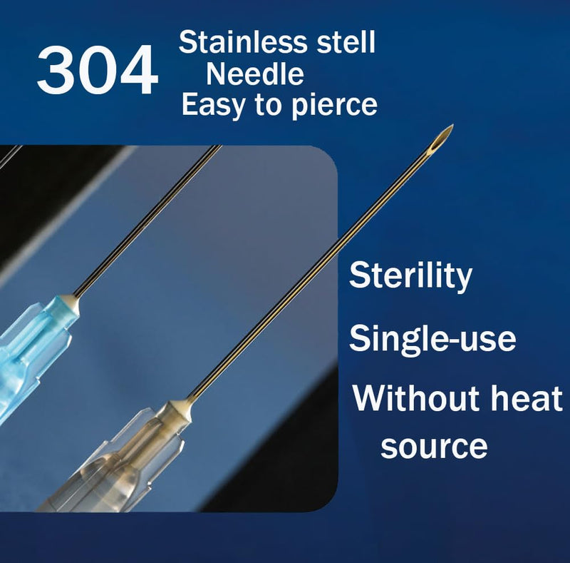 22 Gauge Needle（100Pack）22g 1.5 Inch Needle Luer Lock for Scientific Labs，22g Needle, 22 Gauge Needles 1.5 Inch 22G 1 1/2inch 38mm