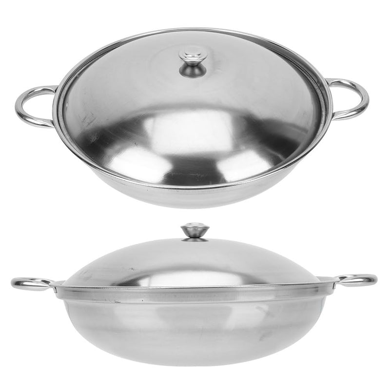 Stainless Steel Cooking Pot with Lid 10.23 Inch Double Handle Pot Anti-Overflow Bar for Hot Seafood Dry Kitchen Cookware Set
