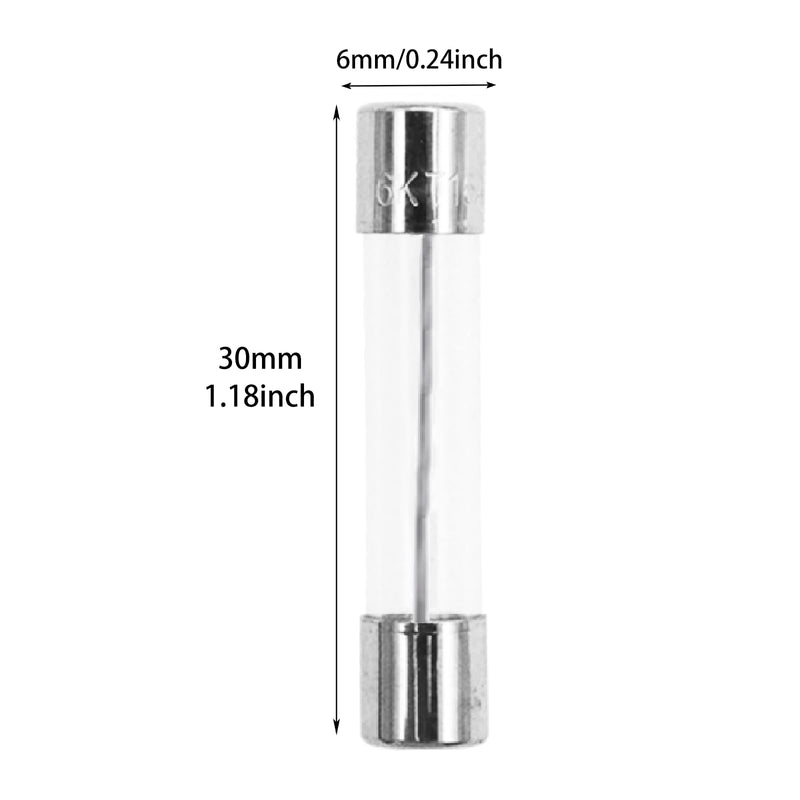 Fast Blow Fuse F7AL250V 6x30mm Pack of 10 Glass Fuse 7A 7Amp 250V Glass Fuses 0.24x1.18 Inch