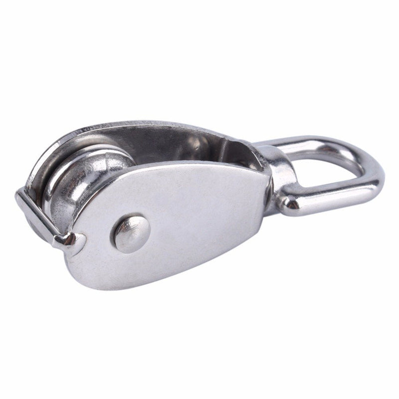 Rocaris 10 Pcs Stainless Steel Wire Rope Crane Pulley Block M20 Lifting Crane Swivel Hook Single Pulley Block Hanging Wire Towing Wheel M20-10 Pcs