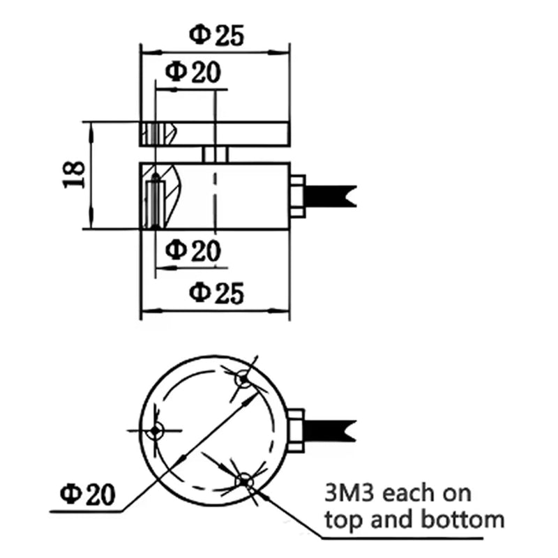 25mm/58mm Flat Membrane Load Cell, Ultra-Thin High-Precision Weight Sensor for Electronic Scales, Weighing Systems, and Industrial Applications - Multiple Load Capacities(500KG,58MM) 500KG 58mm
